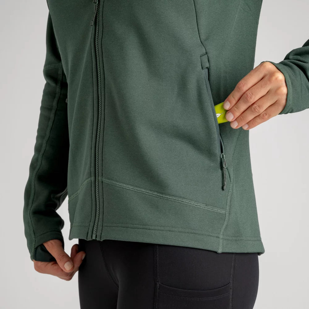 Amiko Women's Fleece Hooded Jacket — Green