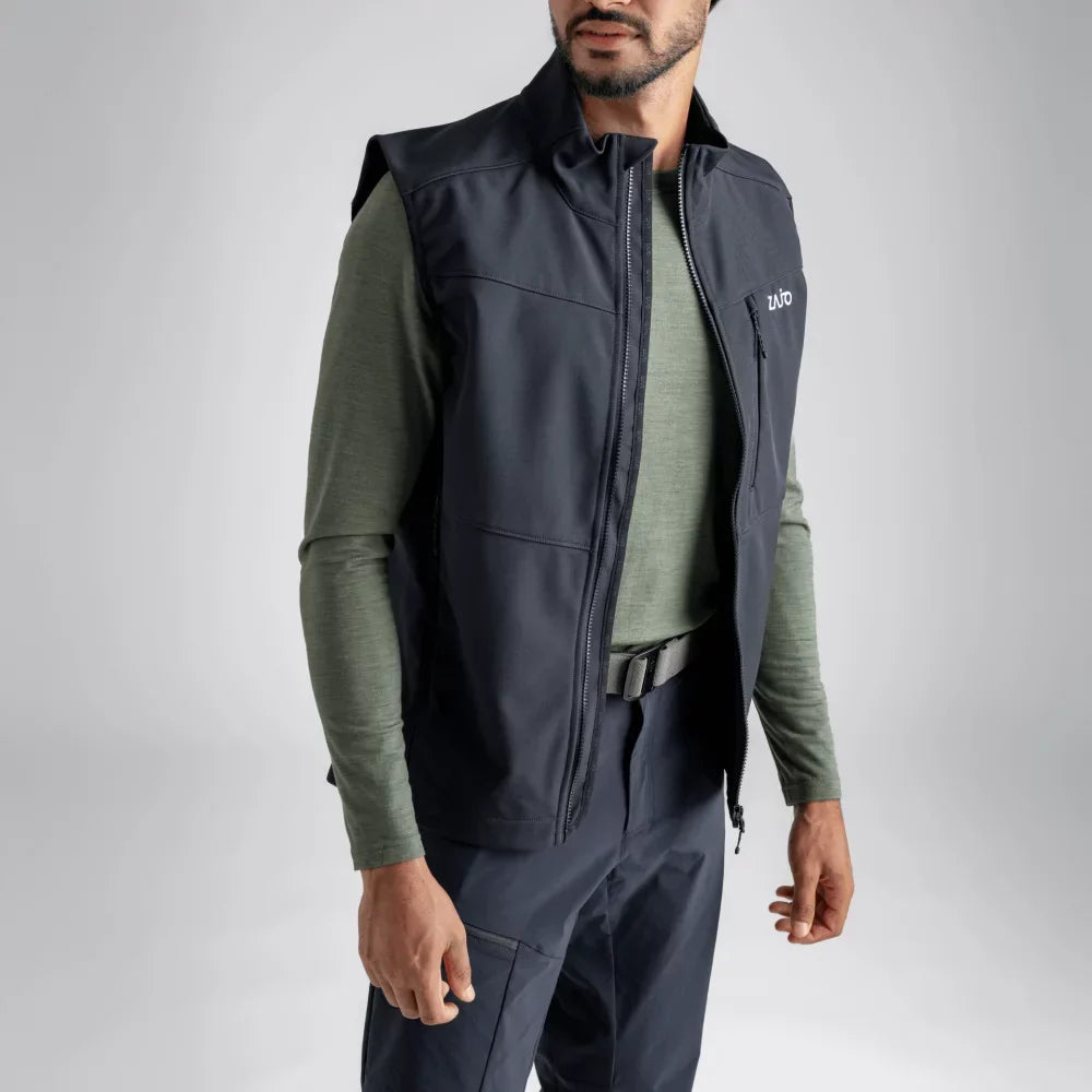 Vento Men's Softshell Vest — Black