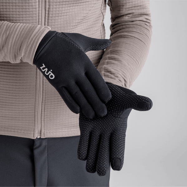 Amiko Fleece Gloves — Grey Navy