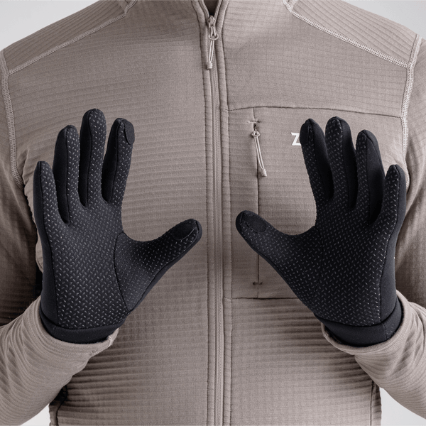 Amiko Fleece Gloves — Grey Navy