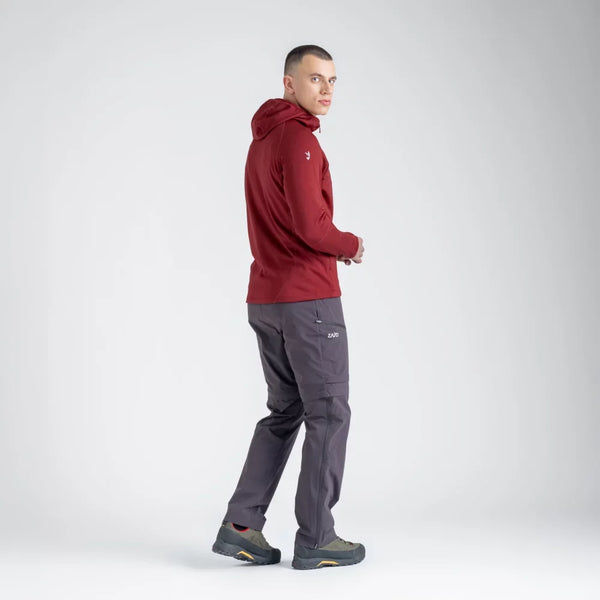 Amiko Men's Fleece Hooded Jacket — Dark Red