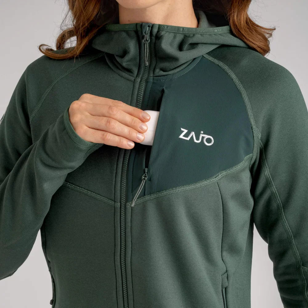 Amiko Women's Fleece Hooded Jacket — Harbor Blue