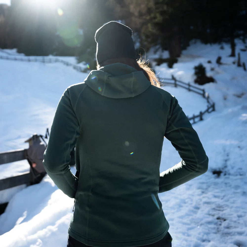 Amiko Women's Fleece Hooded Jacket — Green