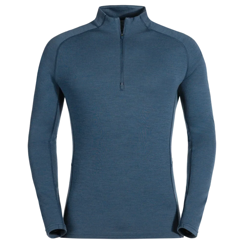 Hejma Men's Merino Zip Top — Blue