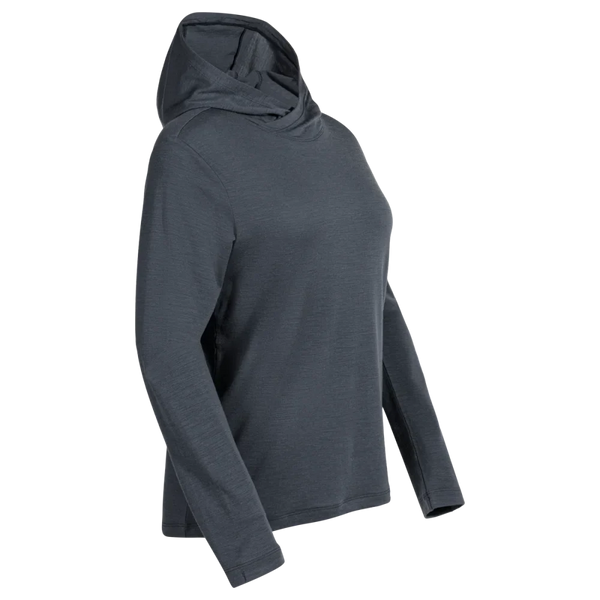 Kora Women's Merino Hoodie — Grey Navy